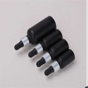 Ultralight Black Essential Oil Bottles , Reusable 15ml Black Dropper Bottle
