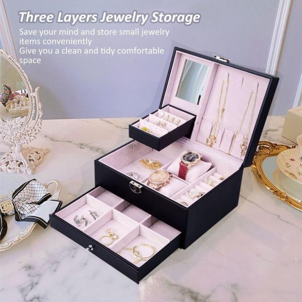 Wholesale Luxury PU Leather Jewelry Set/Ring/Eearring/Necklace/Bracelet/Watch Storage Box