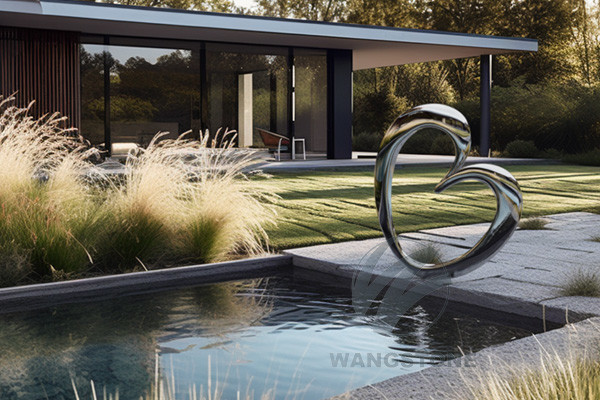 Stainless Steel Art Polished Outdoor Metal Sculpture Cobblestone Design