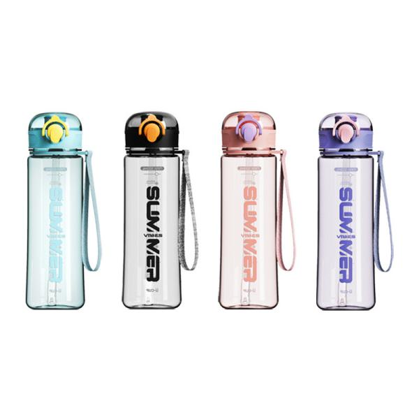 IFUN BPA Free Cycling Plastic Sport Bottles With Straw 16oz 500ML