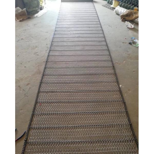 400mm 500mm Metal Wire Mesh Conveyor Flat Flex Belt With Chain