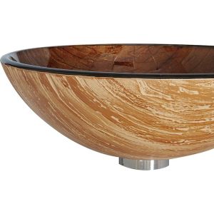 Countertop Tempered Glass Sink Hot Melt Countertop Brown Colour