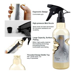 500ml Aluminum Trigger Spray Bottle For Salon