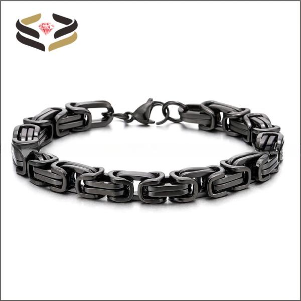 High Polished Braided Link Stainless Steel Bracelet for Men Women Clasp