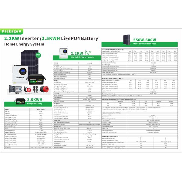 2.2kw Inverter 2.5kwh Lifepo4 Battery Home Energy System for Sustainable Living
