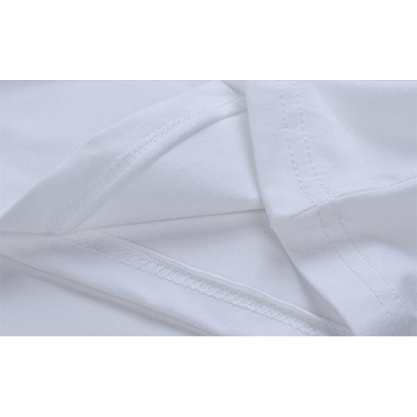 White Sublimation Printed Casual T - Shirts Cotton Crew Neck Regular Fit