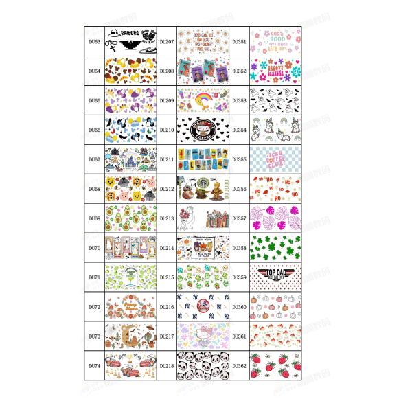 16oz 20oz 24oz 40oz UVDTF Cup Wraps UV Moisture Chemicals Resistance