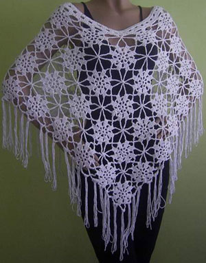 Crochet Scarf Women Pashmina Fur Designer Wrap Scarf Handmade Crocheted Multiwearing