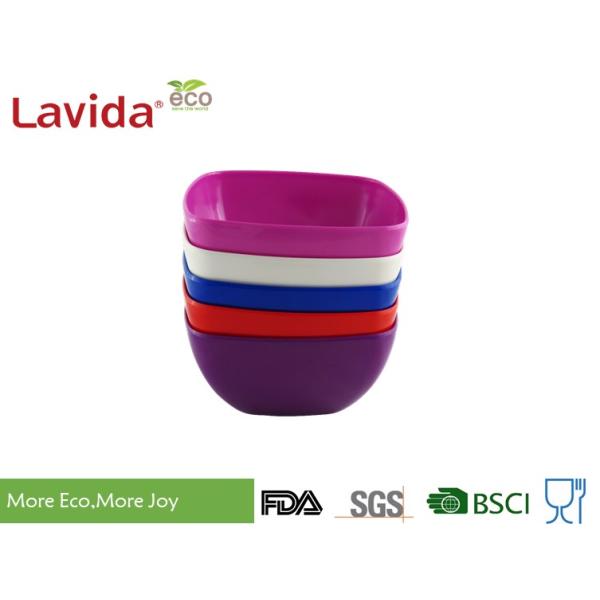 Trendy Square Shape Melamine Plates Bowls , Decal Printing Melamine Soup Bowls