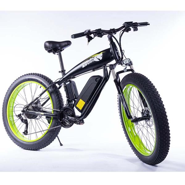 Green Wide Tire Snow Beach Cruiser Electric Bike 26 Inch Wear Resistant