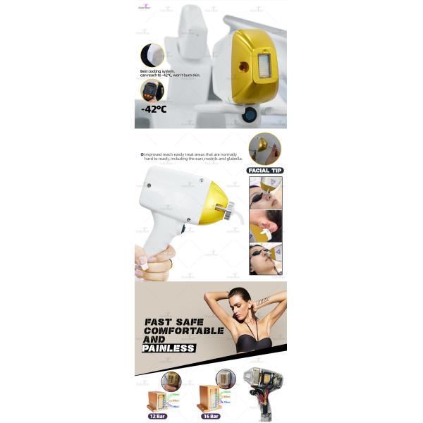 3500W 808nm Diode Laser Hair Removal Machine Painless Soprano Ice