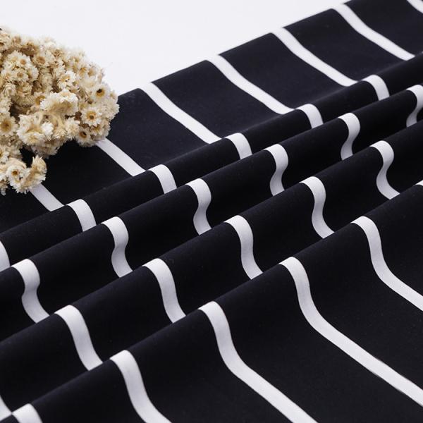 100 Cotton T Shirt Fabric Striped Soft Material 175gsm For Home Textiles