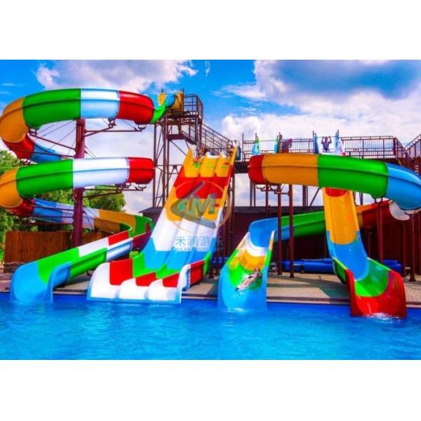 FRP Spiral Water Pool Slide Durable Spiral Body Water Slide For Adults
