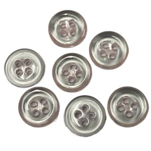 Transparent Design Plastic Shirt Buttons 4 Hole 18L Baby Pink Color For Clothes