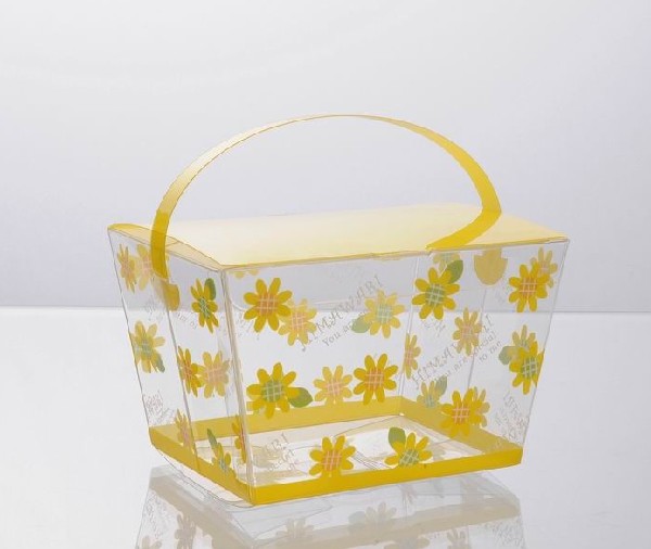 Plastic folding box for gift packing