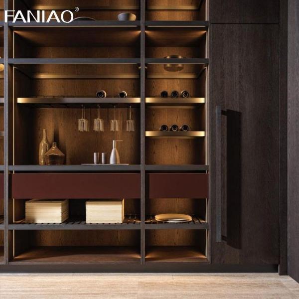 Custom Modular Modern Home Kitchen Furniture With Wine Cabinet