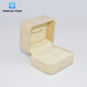 Flip Small Jewelry Packaging Boxes Polyurethane Flocking Cloth Clamshell Jewelry