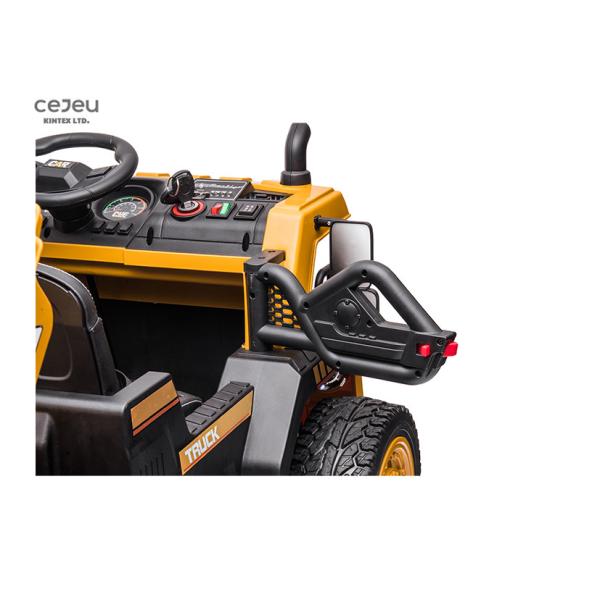 Yellow 2.4G RC Kids Ride On Toy Truck Dump Battery Operated Ride On Trucks 12V10AH