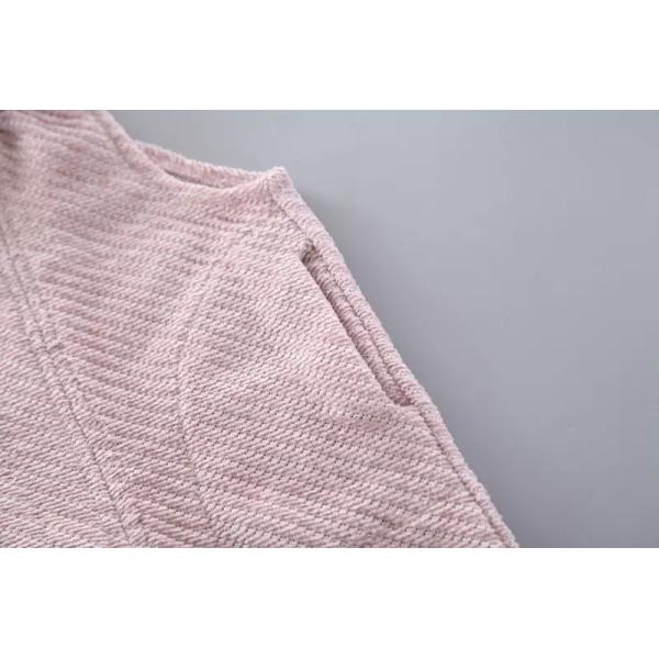 Girls Outfit Sets Bubble Sleeve Shirt Shoulder Band Lapel Pink Denim Overalls