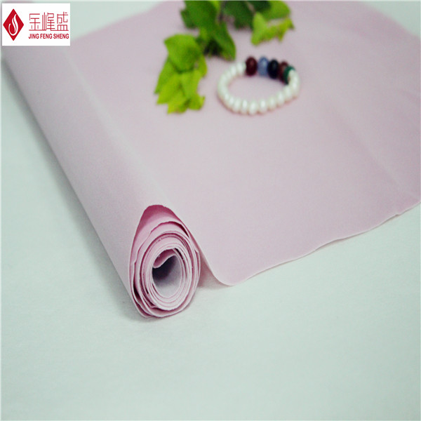 Woven Upholstery Pink Cotton Velvet Fabric , Flocking Jewellry Box Liner Fabric