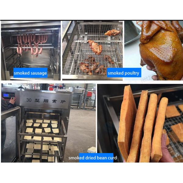100kg Batch Meat Smoking Machine 30kw Industrial Fish Smoking Machine