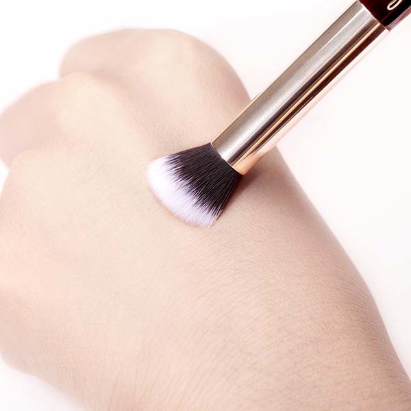 Soft Bristles Cosmetic Brush Set Zinfandel Color Aluminium Ferrule