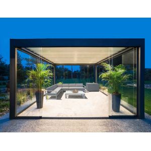 Quality Bioclimatic Aluminum Louvered Pergola Roof Sunshade UV Protection for sale