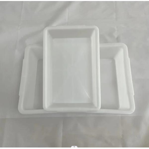 Plastic Rectangular White Supermarket Kitchen Ice Tray Food Square Basin Barbecue Storage Box