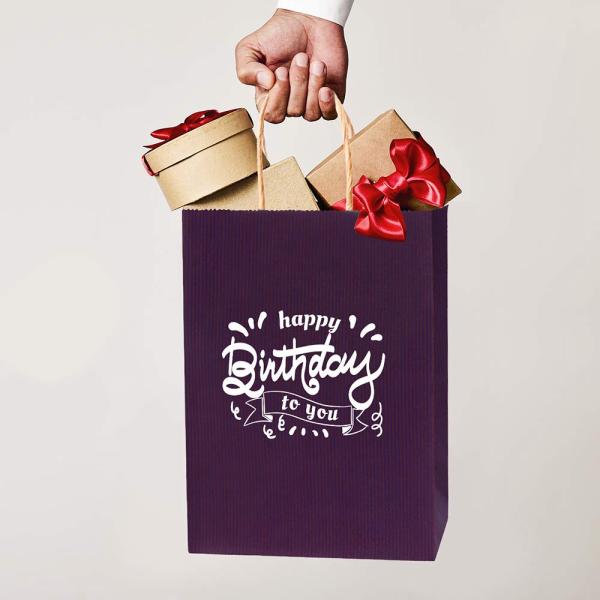 Eco-Friendly Customized Kraft Paper Bag With Handles For Biodegradable Gift Shopping