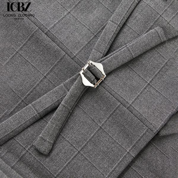 Casual plaid trendy Korean style formal vest business slim vest wedding groomsmen suit vest