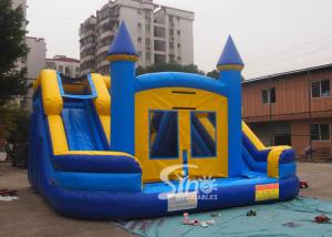 Quality Commercial inflatable bouncy castle with double slide and removable banner for sale