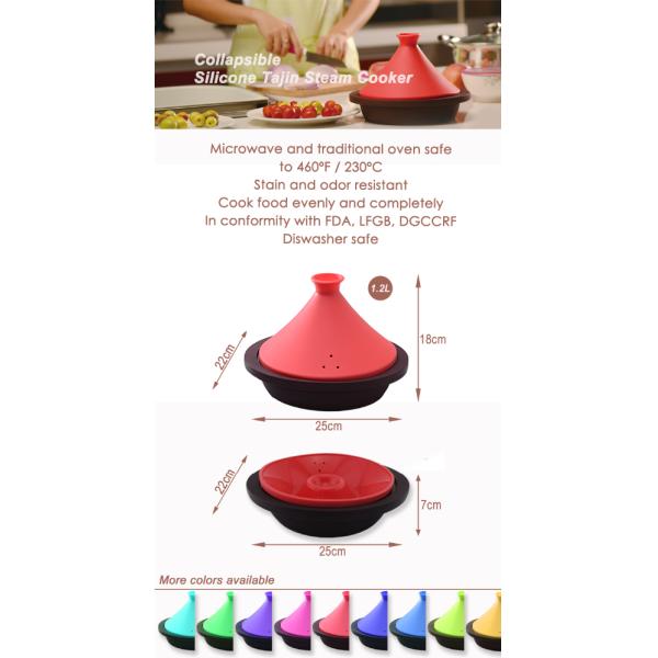 Microwave Safe Flexible Silicone Collapsible Steamer 1.2L