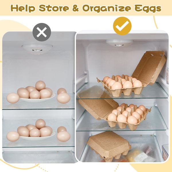 biodegradable sustainable Paper Pulp Egg Cartons 3x4 Style Vintage Blank Egg Cartons For Fresh Duck Quail Storage Kitchen Family Farmhouse