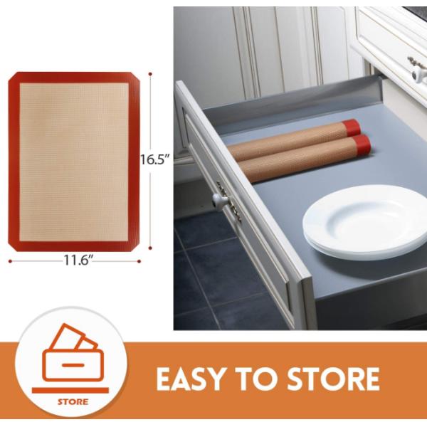 Non-Stick Silicone Baking Mat Premium Food Safe kitchen Baking Pan Mat