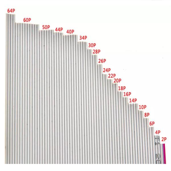 24-30AWG Electronics Wire Harness , Flat Ribbon Jumper Cable Rainbow Color