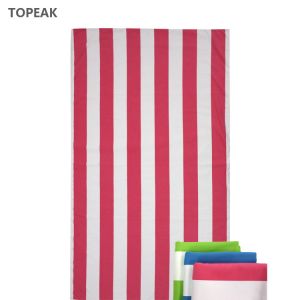 Quality Pink And White Striped Beach Towel Personalized 180x90cm for sale