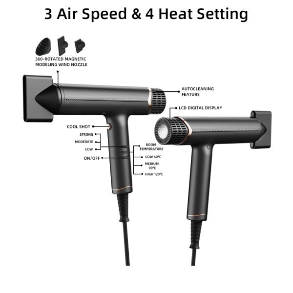 BLDC Hair Dryer Hair dryer 1200W Concentrator Nozzle Professional AC Motor Hair Dryer Salon Hair Dryer