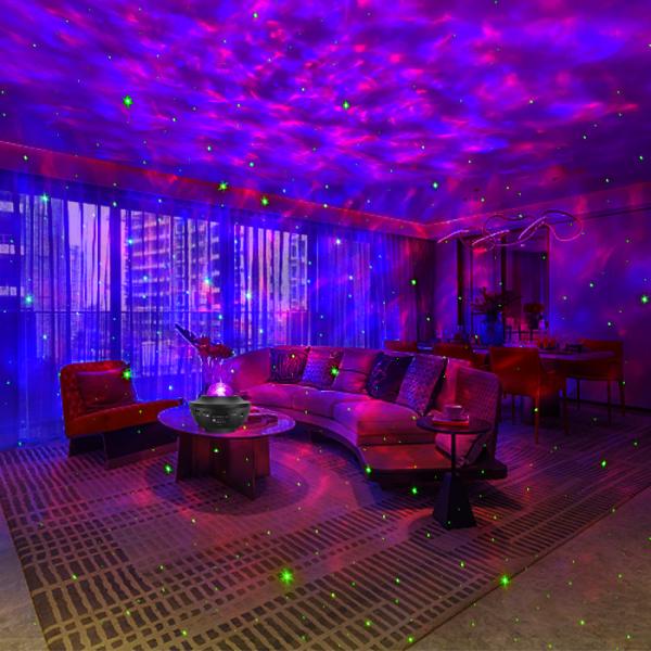 Multiscene Rotatable Ocean Wave Star Projector Night Light ABS Material