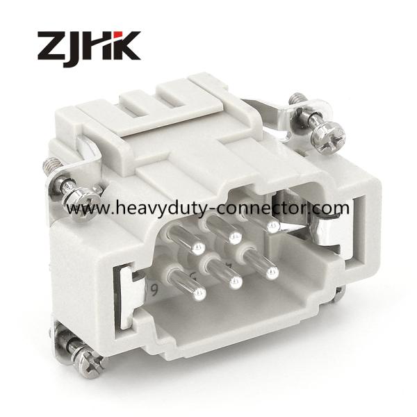 6 Pin Cage Clamp Termination 16A 500V Spring Connector Similer Harting Han 6 ES M Insert