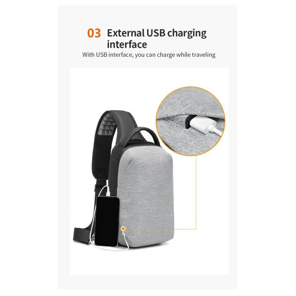 All Seasons 6L Oxford Textile Chest Sling Bags 17*10*30cm