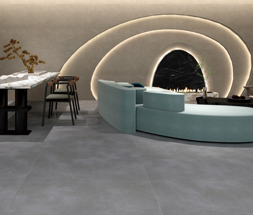 Large Format Cement Look Floor Tiles Porcelain Matte Dark Structure 60*120cm