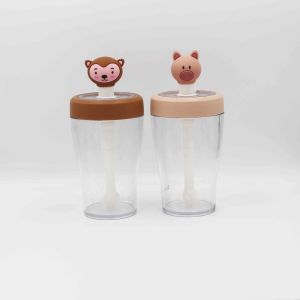 Quality Innovative Plastic Straw Water Bottle Office Lady Juice Drinking for sale