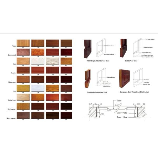 Double Swing Outdoor Solid Wood Door With Tempered Clear Glass Inserts