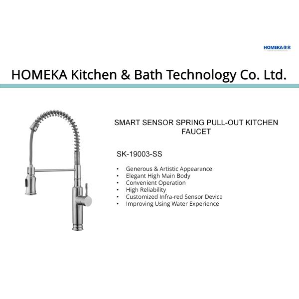 Single Lever Deck Mount Kitchen Sink Faucet Retractable Hose DC4.5V-6.5V
