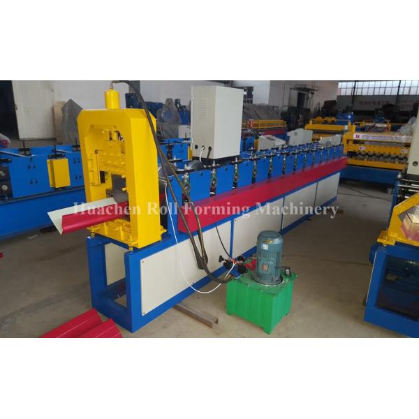Automatic Roof Tile Ridge Cap Roll Forming Machine , Hydraulic Cutting
