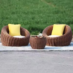 China Orange Wicker Garden Chairs Leisure All Weather Wicker Chairs on sale