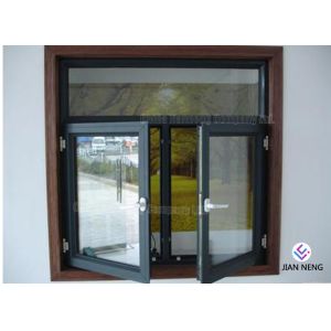 Quality Tempered Safety Glass Aluminum Casement Windows , Powder Coating Finished for sale