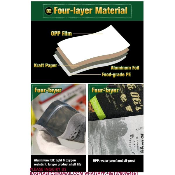 Biodegradable Stand Up Pouch Packaging Food Biscuit Snack Bags Zip seal Lock Mylar Bag