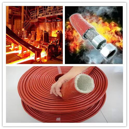 550 Degrees Heat Resistant Silicone Fiberglass Sleeve Insulation Cable Pipe Protection