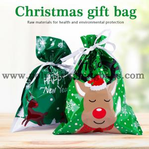 Quality Custom Printed Exquisite Plastic Drawstring Gift Bag For Halloween / Christmas Day for sale